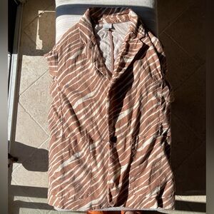 a new day Tan and Cream Striped Vest